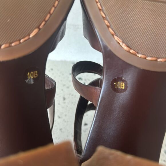 Lauren Ralph Lauren Octavia Brown Strappy Block Heel Sandals Open Toe Size 10 - Picture 10 of 12